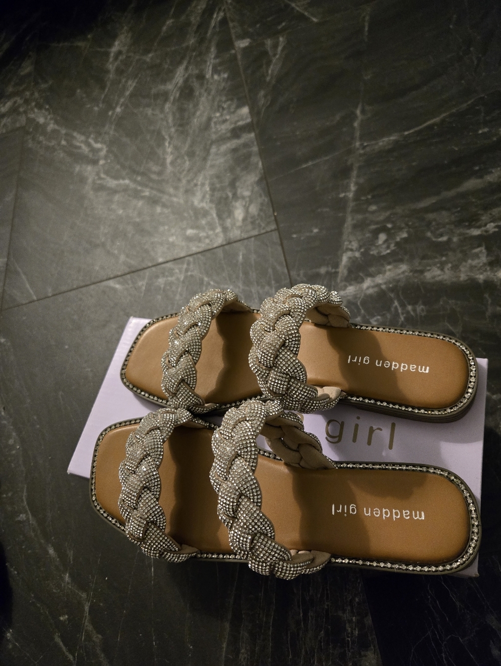 Madden Girl Braided Metallic Beaded Sandals - Silver - Picture 3 of 6